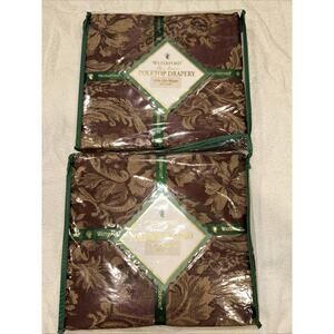 Lot Of 2 Waterford Linens Pole Top Drape 50" X 84" Vermeil Plum NIP